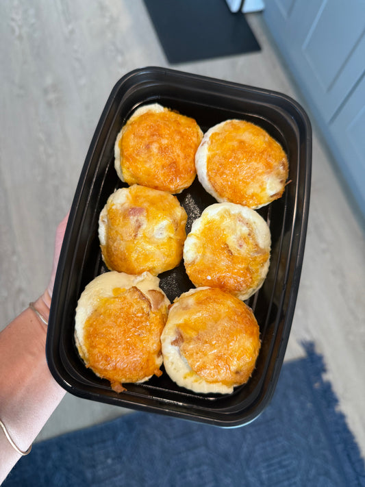 Egg White, Bacon, + Cheddar Bites